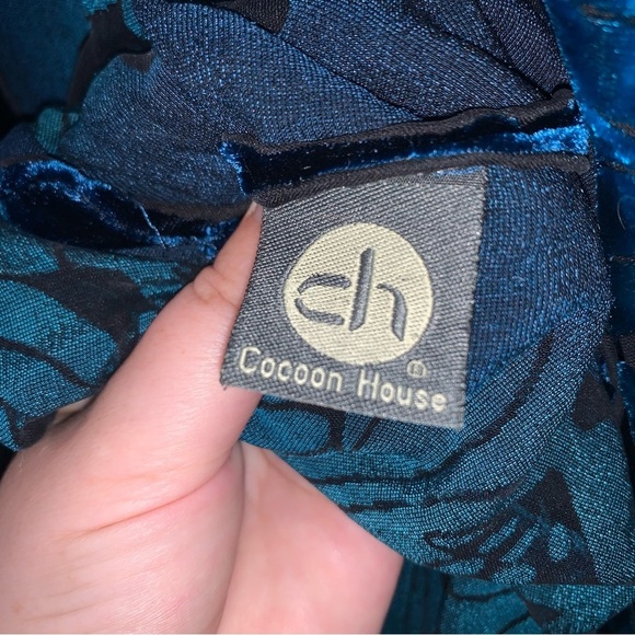 Cocoon House Chic Teal Blue Silk Kimono Cape - Picture 3 of 12